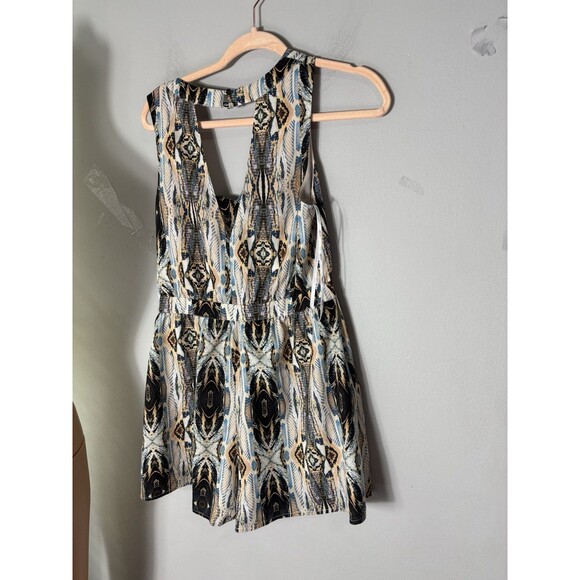 Ladakh Women’s Romper Sleeveless V-Neck Boho Tribal Print Sz 4 - Picture 2 of 13